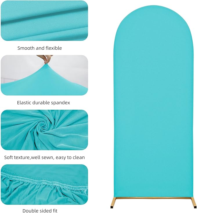 Wedding Arch Cover 6FT Arch Backdrop Cover Spandex Fitted Arch Cover for Round Top Chiara Backdrop Stand Covers for Wedding Birthday Party Baby Shower Banquet Ceremony Decoration