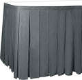 Ultimate Textile Pleat Polyester Fabric Table Skirt - Machine Washable Flame Resistant with Clips for Events, Weddings & Trade Shows, Cut & Sewn in Paterson, NJ - Charcoal, 17' Box Pleat