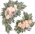 Faux Flower Swag Set of 2 for Wedding Welcome Signs Floral Swag Wedding Reception Ceremony Signs Decor (Champagne)