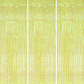 3 Pack Foil Fringe Backdrop - Transparent Green Shiny Tinsel Curtains for Party Decoration/Photo Booth Props - 3.3x8.2 FT Metallic Foil Backdrop for Birthday Wedding Graduation Christmas
