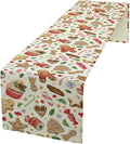 Christmas Table Runner, Christmas Gingerbread New Year Xmas Table Cloth Kitchen Dining Table Decoration for Home Party Decor 13x70 Inch