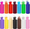 14 Colors Tulle Rolls 6” by 25 Yards (75 Feet) Rainbow Tulle Netting Fabric Spool for DIY Tutu Skirt Gift Bow Craft Wedding Party Decorations