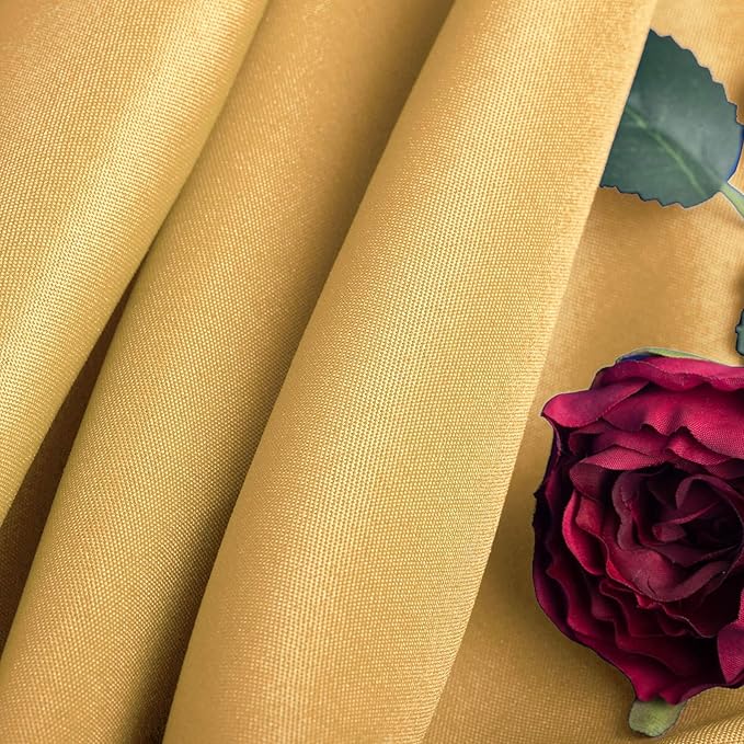 Ascoza 2pack 60x120 Inch Gold Rectangular Tablecloth 6 Feet Table Cloth in Polyester Fabric for Wedding/Banquet/Restaurant/Parties