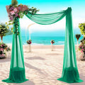 MDS Halloween Chiffon Draping Fabric - 1 Panel, 30" Wide x 20ft Long - Sheer Spooky Arbor & Canopy Drapery for Haunted House Backdrops, Party Ceilings, DIY Costumes & Themed Events - Emerald Green