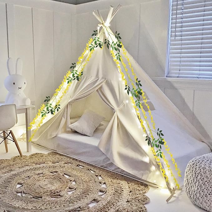 5 Pack Yellow Wisteria Hanging Flowers, 3.44 Ft Fake Hanging Flowers, Artificial Wisteria Garland Vines for Wedding Room Backdrop Outdoor Patio Garden Decoration