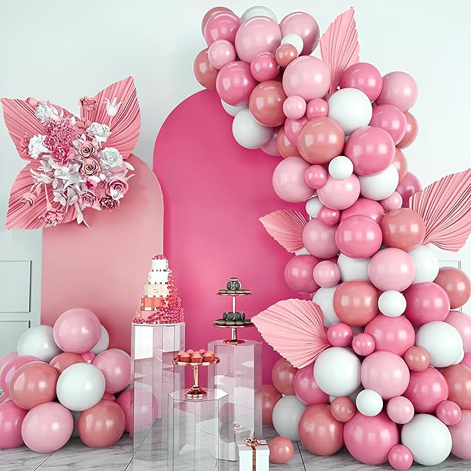Wedding Arch Cover Spandex Arch Backdrop Cover (7.2FT,6.6FT,6FT) Set of 3 Arch Stand Cover Arch Covers Stretchy Backdrop for Wedding Birthday Party Decoration Baby Shower (Pink)