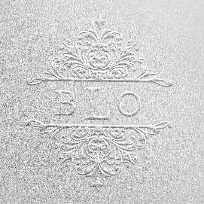Custom Monogram Embosser - Personalize with Initials & Text - Hand-Held Embossing Stamp - Monogram, Seal Embosser Best for Books, Envelopes, Napkins - 1.625 inch