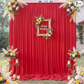10×12ft Wrinkle Free Red Backdrop Curtain for Wedding Parties,2 Panels 5×12ft Long Soft Silky Polyester Backdrop Drapes Red Photo Back Drop Curtains for Photography Stage Christmas Background Cloth