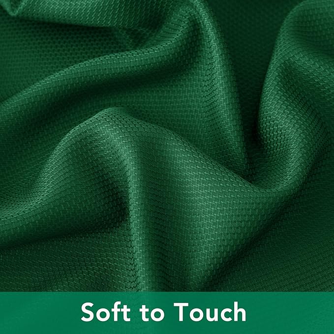 Biscaynebay 2 Pack Textured Fabric Round Tablecloths 60", Hunter Green Water Resistant Tableclothes Small Circle Folding Table Covers Linen for Dining, Kitchen, Wedding, Parties etc Machine Washable