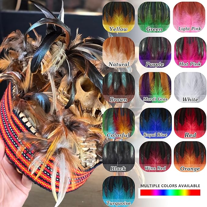 SOGUGOM Pink Rooster Tail Feathers - 200 pcs 5-7 inch Natural Small Feathers Bulk for Craft Projects, Hats, Costume and Party(Hot Pink)