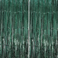 2 Pack Retro Green Foil Fringe Backdrop Curtains, Tinsel Streamers Party Decorations, Fringe Backdrop, Door Shimmer for Christmas