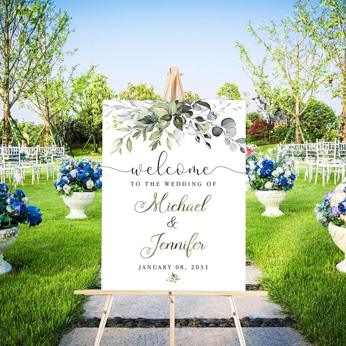 Welcome To Our Wedding Sign, Engagement Party Welcome Sign, Personalized Wedding Welcome Sign, Reserved Signs For Wedding, Wedding Directional Signs