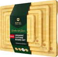 ROYAL CRAFT WOOD Wooden Cutting Boards for Kitchen Meal Prep & Serving - Bamboo Wood Serving Board Set with Deep Juice Groove Side Handles - Charcuterie & Chopping Butcher Block for Meat