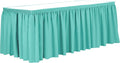 Ultimate Textile Pleat Polyester Fabric Table Skirt - Machine Washable Flame Resistant with Clips for Events, Weddings & Trade Shows, Cut & Sewn in Paterson, NJ - Caribbean, 21' Shirred Pleat