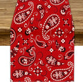 Paisley Table Runner, Boho Vintage Western Red Paisley Flower Print Table Runner for Kitchen Dining Table Wedding Holiday Party Decor, 13x60inch