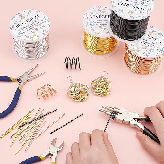 BENECREAT 12 17 18 Guage Aluminum Wire (18 Gauge,492 FT) Anodized Jewelry Craft Making Beading Floral Colored Aluminum Craft Wire - Silver