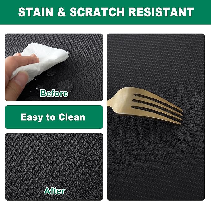 Biscaynebay Textured Fabric Tablecloths 60x108 Inches Rectangular, Black Water Resistant Spill Proof Tablecloths for Dining, Kitchen, Wedding and Parties, Machine Washable