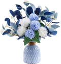 Artificial Flowers with vases, Fake Hydrangea with Eucalyptus Bouquet Combination, Living Room Family Banquet Party Wedding Decoration…