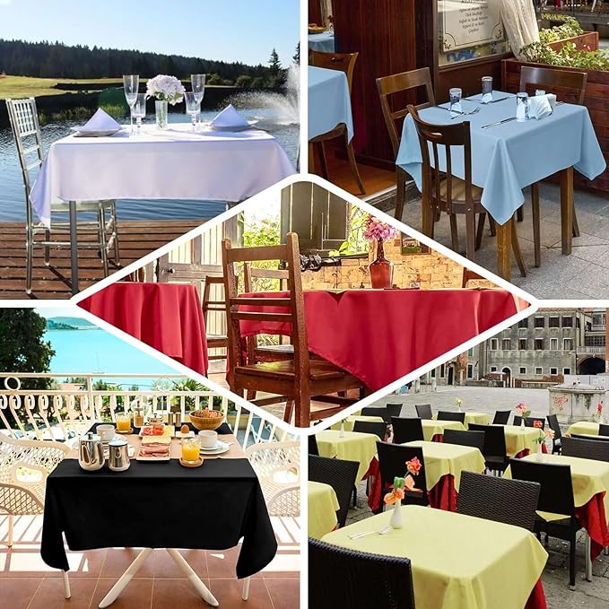Efavormart 54x54 Beige Wholesale Linens Seamless Polyester Square Linen Tablecloth for Wedding Banquet Party Restaurant