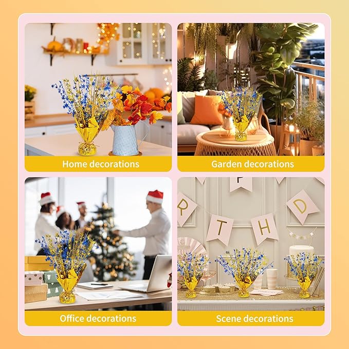 6 Pack Star Table Centerpieces for Party, Birthday Table Decorations for Kids Adults, Party Centerpieces for Tables for Wedding Baby Shower Graduation Holiday Event (Gold NavyBlue)