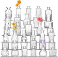 Set of 33 Bud Vases for Flowers, Small Glass Vases for Flowers,Small Vintage Glass Bottles for Rustic Wedding Centerpieces and Home Table Flower Decor