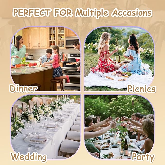 MYSKY HOME Table Cloth 60x60 in Rectangle Table, Heavy Duty Cotton Tassel Linen Look Waterproof Tablecloths Farmhouse Tablecloth, Wrinkle Free Table Cover with Beige Tassels for Kitchen Dining, Party