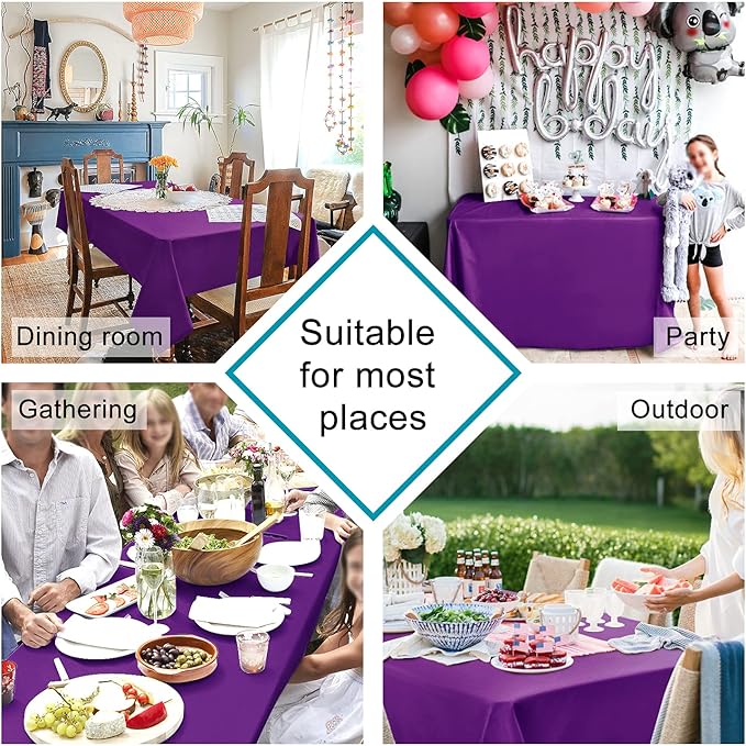 Hiasan Square Tablecloth - Waterproof Washable Polyester Table Cloth for Dining Room Birthday Party Camping, Royal Purple, 30 x 30 Inch