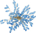 Napkin Rings Set of 6 for Dining Table Decoration Parties Everyday Metal Napkin Holder Leaf Turquoise (Pack of 6)