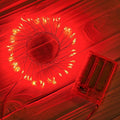 Red Fairy Lights Battery Operated, Valentine's Day Silver Wire 5 Feet 60 Led Firecracker String Lights for DIY Wreath Home Wedding Party Bedroom Mason Jar Holiday Christmas