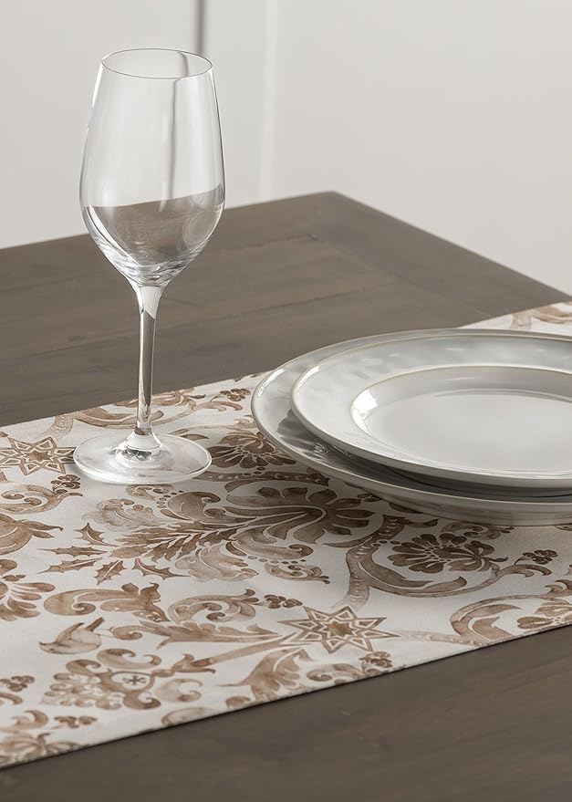 Maison d' Hermine Table Runner 100% Cotton Single Layer Table Runners 48 inches Long for Thanksgiving Christmas Decorations Home Kitchen Dining Party Wedding (Allure, 14.5" x 48")