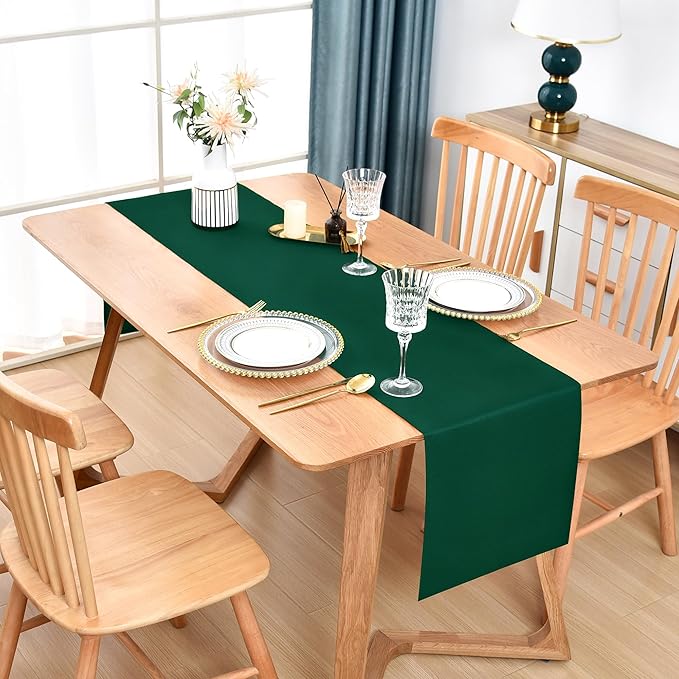 Farmhouse Green Table Runner Dining Table Runners 60 Inches Long Coffee Table Runner for Dresser Living Room Bedroom Holiday Party Banquet 12X60 Inch