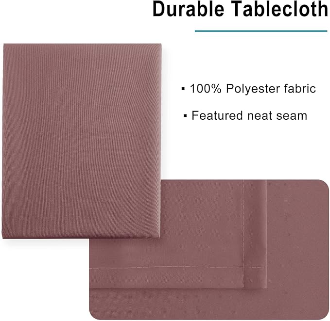 Hiasan Dusty Rose Rectangle Tablecloth - Waterproof Spillproof and Wrinkle Resistant Washable Polyester Table Cloth for Dining Party, 60 x 84 inch