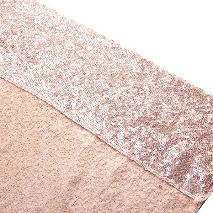 SquarePie Sequin Backdrop Curtain Not See Through Background for Wedding Party 20FT x 10FT Rose Gold
