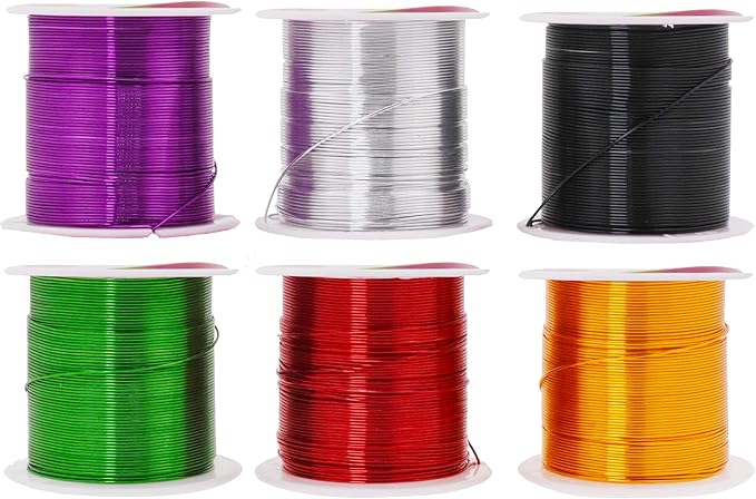 Mandala Crafts 22 Gauge Anodized Aluminum Craft Wire for Jewelry Making - 450 FT Colored Flexible Silver Black Gold Purple Red Kelly Green Wire - Bendable for Bonsai Armature Crafting Sculpting
