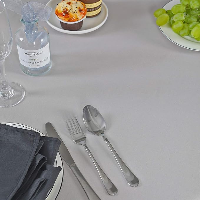 Rectangle Tablecloth 60x120 inch Washable Polyester Fabric Table Cloth for Wedding Party Dining Banquet Decoration（60x120, Silver）