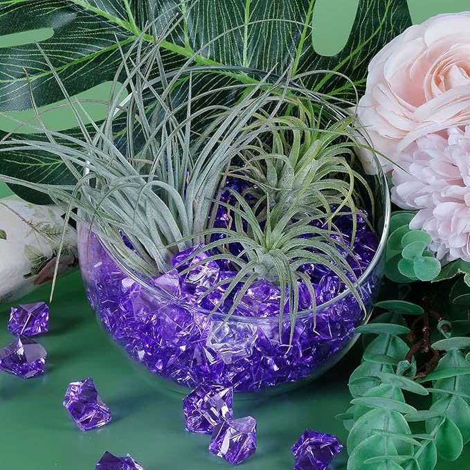 Acrylic Crushed Ice Rocks, Babenest 150 PCS Fake Crystals Plastic Ice Cubes Diamonds Gems for Vase Fillers, Home Decoration, Table Scatter, Event, Wedding, Arts & Crafts (Purple)