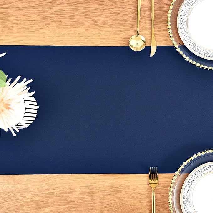 Farmhouse Navy Blue Table Runner Dining Table Runners 72 Inches Long Coffee Table Runner for Dresser Living Room Bedroom Holiday Party Banquet 12X72 Inch