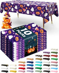 Pureegg Plastic Table Cloth Disposable 10 Pack, 54 x 108 Inch Table Cloths, Vampire Party Decorations, Halloween Tablecloths, Rectangle, Plastic Cover, Leakproof & Sturdy, Halloween Purple