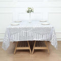 Efavormart 72" Silver Sparkly Sequin Geometric Tulle Square Table Overlay