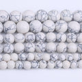 White Turquoise Stone Beads Gemstone Round Crystal Energy Jade Beads Stone Beads for Jewelry Making DIY Bracelet Necklace Jewelry Making 1 Strand 15.5inch 31PCS 12MM