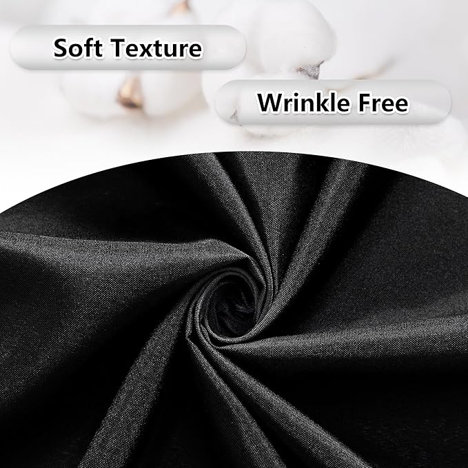 MEETSKY 10ft x 7ft Black Backdrop Curtain for Parties Black Rod Pocket Backdrop Photo Curtains Backdrop Drapes Fabric Decoration for Birthday Party Decor for Boys Teens Men, 5ft x 7ft, 2 Panels