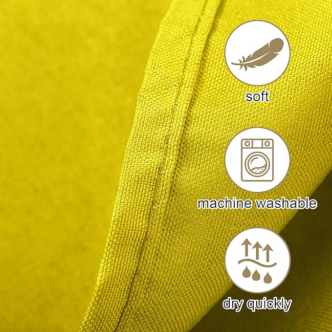Ascoza 2pack 108 Inch Yellow Round Tablecloth in Washable Polyester Fabric for Wedding/Banquet/Restaurant/Parties…