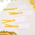 60pcs Wedding Banquet Place Cards for Table Setting.Name Table Cards .Name Cards with Ribbons. Can be Used for Wedding Banquet Table Decoration and Present Tags for Parties (Golden Yellow)