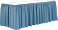 Ultimate Textile Pleat Polyester Fabric Table Skirt - Machine Washable Flame Resistant with Clips for Events, Weddings & Trade Shows, Cut & Sewn in Paterson, NJ - Light Blue, 17' Shirred Pleat