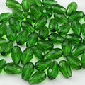100pcs 8x12mm Teardrop Crystal Glass Beads for Jewelry Making, Faceted Vertical Hole Teardrop Glass Spacer Beads for Wind Chimes Bracelet Earring Necklace DIY Craft(Grass Green)