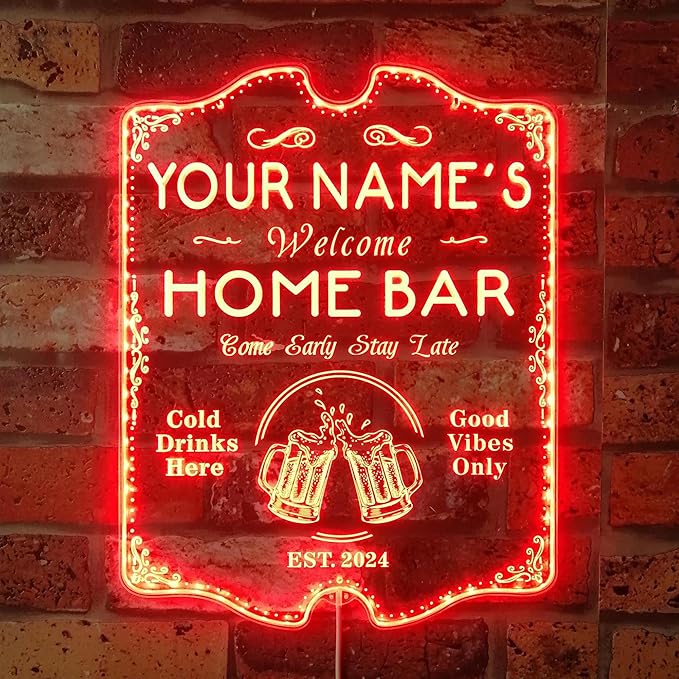 ADVPRO Personalized Your Name Home Bar RGB Dynamic Glam LED Sign - Cut-to-Edge Shape - Smart 3D Decoration - Multicolor Signage st06s43-fnd-p11b-tm-c