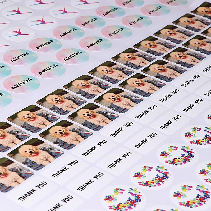 Custom Stickers Personalized Labels - Customized Stickers with Any Design Image Logo Text,Custom Thank You Label Stickers,Custom Stickers for Business Logo,100 Labels (Rectangle,6"x4")