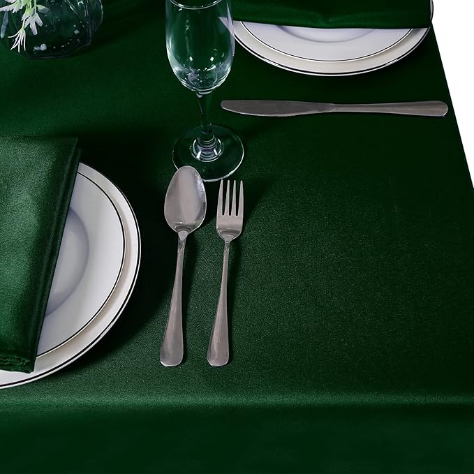 Cupuamon Square Tablecloth 90x90 inch Washable Polyester Fabric Table Cloth for Wedding Party Dining Banquet Decoration（90x90,Hunter）