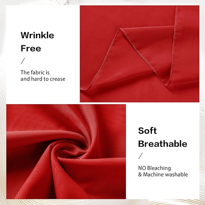 VOK Red Wedding Arch Draping Fabric 29in x 18Ft 4 Panels Sheer Chiffon Curtain Drapes Extra Long for Outdoor Wedding Ceremony Birthday Party Decoration