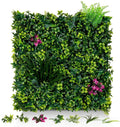 Artificial Grass Wall Panels, 20"x20" 16pcs Grass Backdrop Wall with Mint Plant Leaves, UV-Anti Fake Greenery Plant Boxwood Panels for Privacy Fence Screen, Outdoor Green Wall Decor for Patio Garden